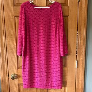 Chico's Vibrant Pink Long Sleeve Dress